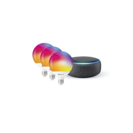 Alexa* ECHO DOT 3ª Gen más focos Wi-Fi (ECHO DOT NE / SHOME-122)