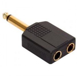 Adaptador elite de plug 6,3 mm a 2 jacks 6,3 mm, monoaural