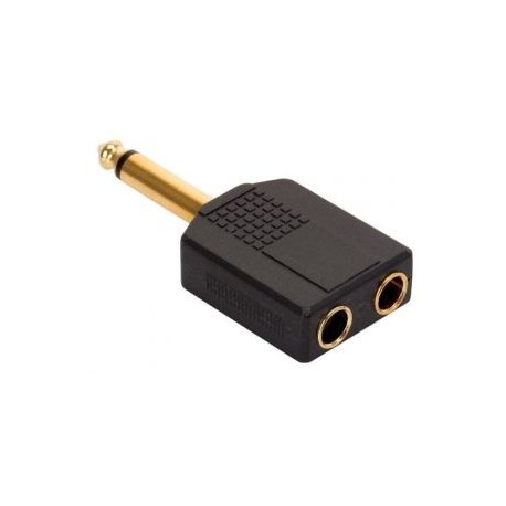 Adaptador elite de plug 6,3 mm a 2 jacks 6,3 mm, monoaural