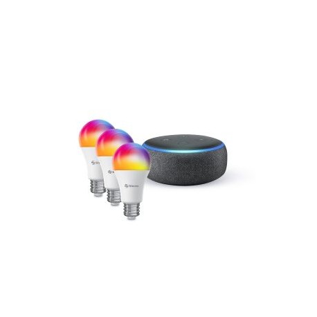 Alexa* ECHO DOT 3ª Gen más 3 focos Wi-Fi (ECHO DOT NE / SHOME-120)