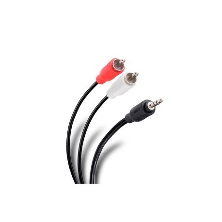 Cable plug 3,5 mm a 2 plug RCA de 1,8 m, ultradelgado