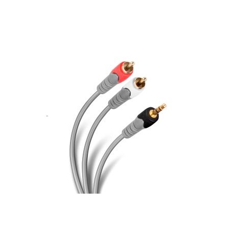 Cable plug 3,5 mm a 2 plug RCA de 90 cm, reforzado