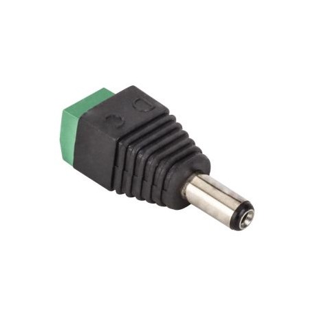 Adaptador plug invertido 2.1 mm a 2 terminales atornillables