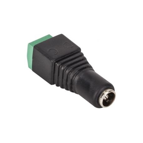 Adaptador jack invertido 2.1 mm a 2 terminales atornillables