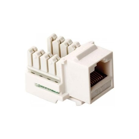 Jack RJ45 de 8 contactos a 90° CAT 6, tipo Keystone, blanco