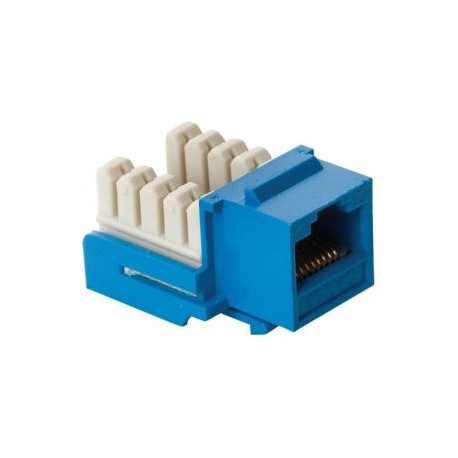 Jack RJ45 de 8 contactos a 90° CAT 5e, tipo Keystone, azul