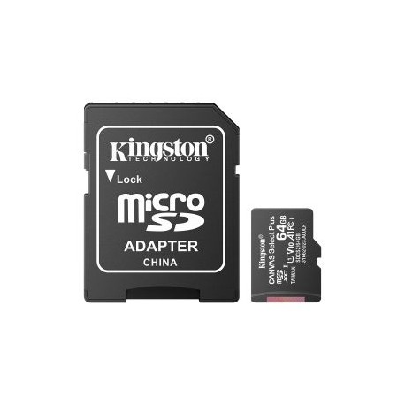 Memoria microSD de 64 GB Kingston, clase U1, V10, A1