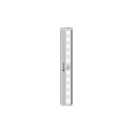 Lámpara LED automática tipo barra recargable con sensor PIR y sujeción magnética