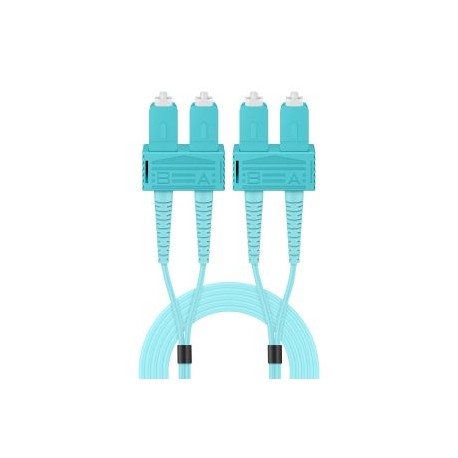 Jumper de FO dúplex MM (OM3) cable tipo Riser de 2 mm, SC/UPC a SC/UPC, de 5 m