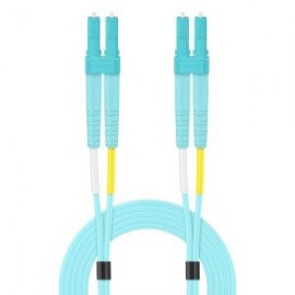 Jumper de FO dúplex MM (OM3), cable tipo Riser de 2 mm, LC/UPC a LC/UPC, de 3 m