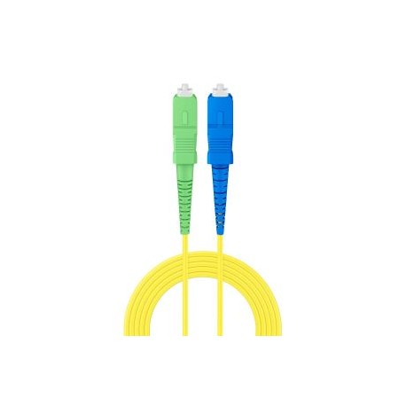 Jumper de FO simplex SM (OS2) cable tipo Riser de 2 mm, SC/APC a SC/UPC de 5 m