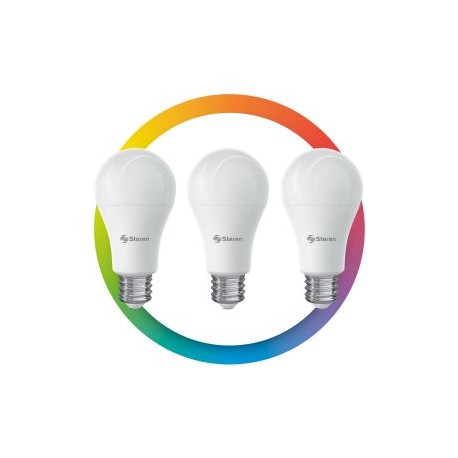 3 focos LED Wi-Fi RGB+W multicolor de 10 W