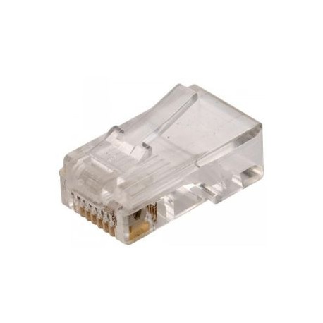 Plug telefónico modular RJ45 de 8 contactos para cable plano