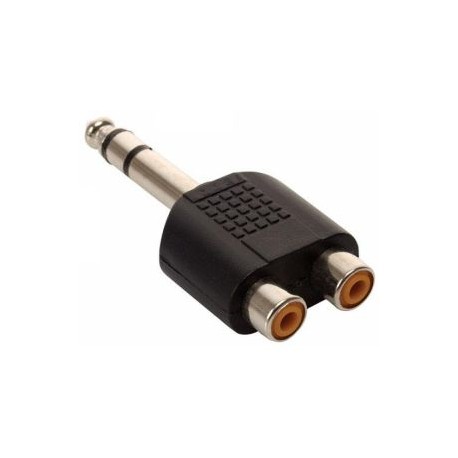 Adaptador de plug 6,3 mm a 2 jacks RCA, estéreo