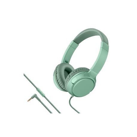 Audífonos manos libres con cable tipo cordón, plegables, verdes