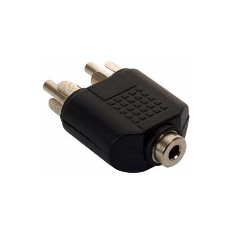 Adaptador de 2 plugs RCA a jack 3,5 mm, estéreo