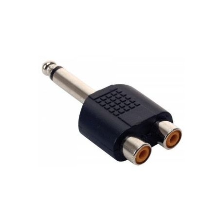 Adaptador de plug 6,3 mm a 2 jacks RCA, monoaural