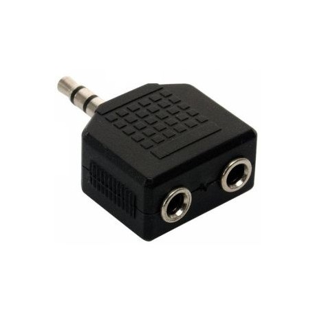 Adaptador de plug 3,5 mm a 2 jacks 3,5 mm, estéreo