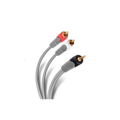 Cable plug 3,5 mm a 2 plug RCA de 1,8 m, reforzado