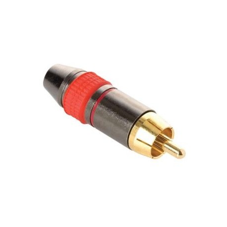 Plug RCA metálico reforzado, rojo