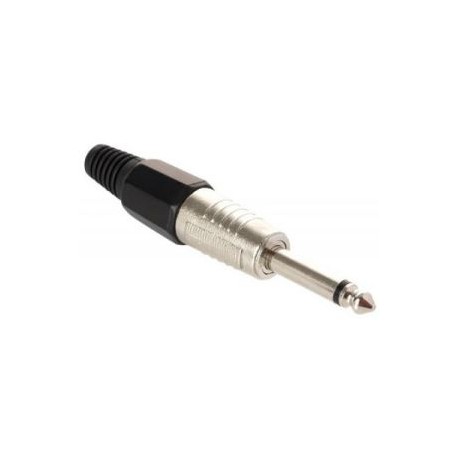 Plug 6,3 mm monoaural, reforzado, negro