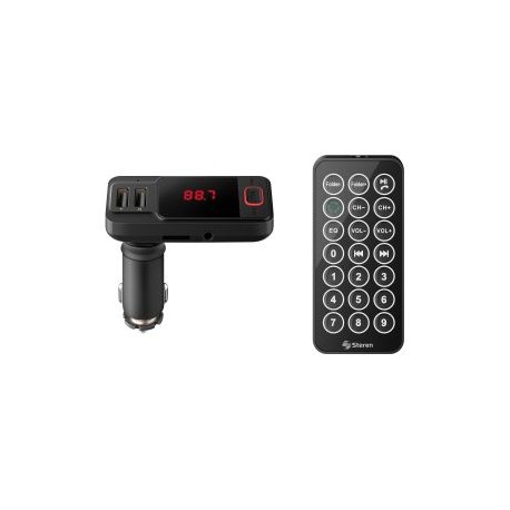 Transmisor FM Bluetooth* con cargador USB y reproductor MP3