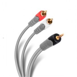 Cable plug 3,5 mm a 2 plug RCA de 1,8 m, reforzado