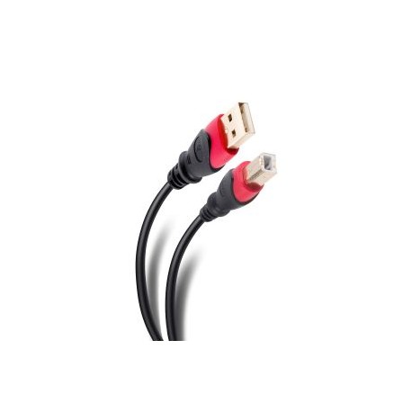 Cable Elite USB a USB tipo B de 1,8 m reforzado, con conectores dorados