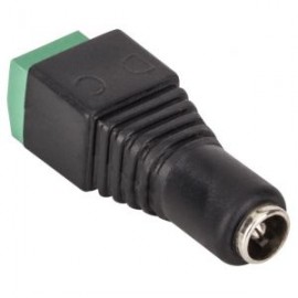 Adaptador jack invertido 2.1 mm a 2 terminales atornillables