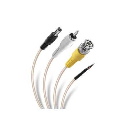 Cable CCTV para señal y alimentación (RCA, BNC, plug invertido)