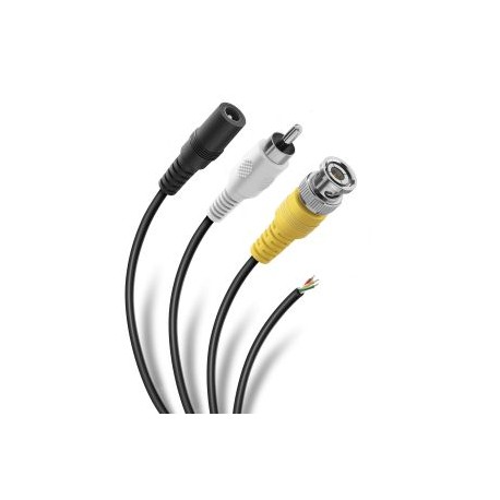 Cable CCTV para señal y alimentación (RCA, BNC, jack invertido)
