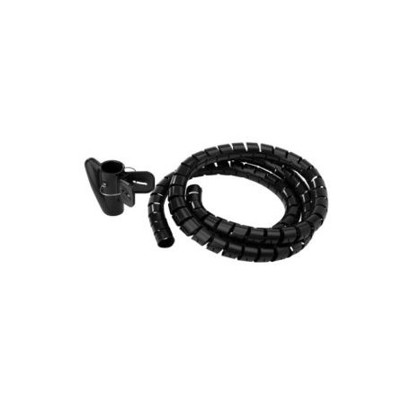 Tubo organizador de cables, tipo espiral, negro