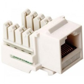 Jack RJ45 de 8 contactos a 90° CAT 6, tipo Keystone, blanco