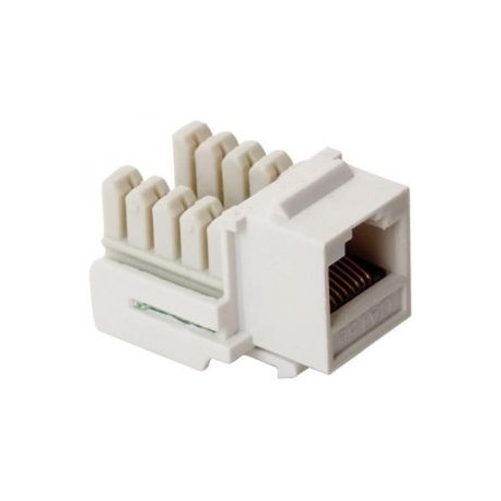 Jack RJ45 de 8 contactos a 90° CAT 5e, tipo Keystone, blanco