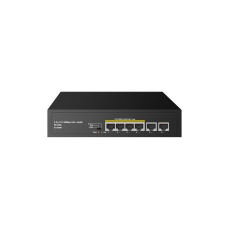 Switch Fast Ethernet de 4 puertos PoE + 2 UPLINK