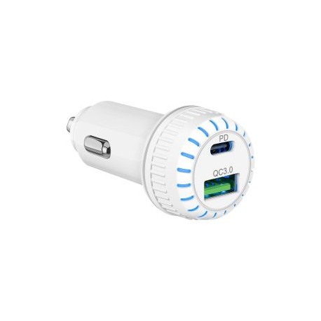 Cargador USB y USB C de 36 W con Turbo Charge QC y Power Delivery, para auto
