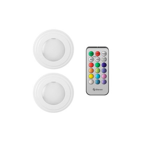 Juego de 2 mini lámparas LED RGB con control remoto