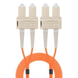 Jumper de FO dúplex MM (OM1) cable tipo Riser de 2 mm, SC/UPC a SC/UPC de 2 m