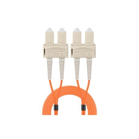 Jumper de FO dúplex MM (OM1) cable tipo Riser de 2 mm, SC/UPC a SC/UPC de 2 m