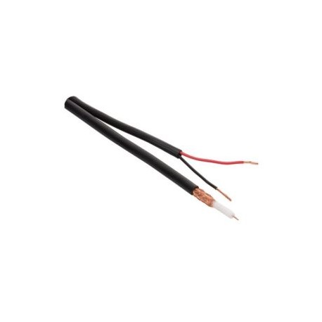 Cable coaxial siamés RG59U, 95% malla de cobre sin estañar