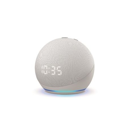 Bocina inteligente ECHO DOT 4ta Gen con reloj y Alexa, blanca