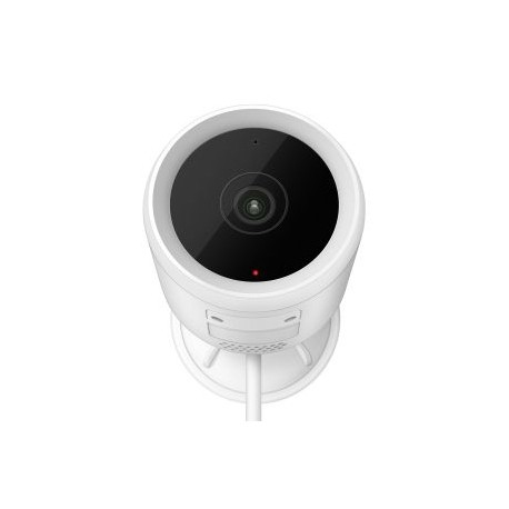 Cámara de seguridad Wi-Fi* / Ethernet Full HD fija para exterior tipo mini bala, compatible con asistentes de voz